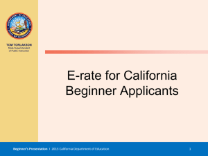 E-rate for California Beginner Applicants - California K