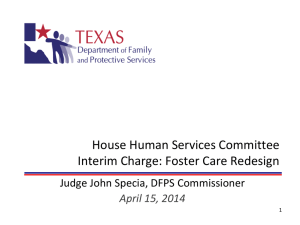 House Human Services Committee Interim Charge Presentation