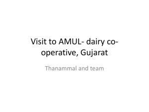 Visit to AMUL- dairy co-operative, Gujarat