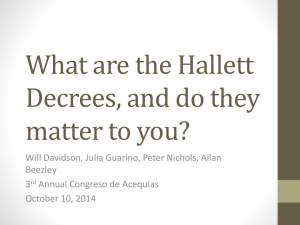 The Hallett Decrees