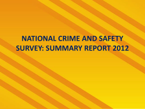 cleen foundation*s national crime and safety survey, 2012
