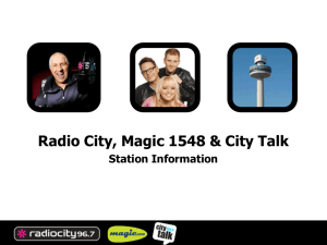 Radio City, Magic 1548 & City Talk Reach (000`s)