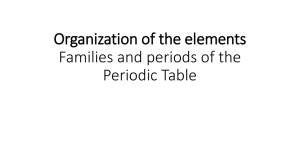 Families of the Periodic Table