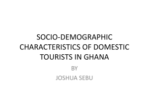 socio-economic characteristics of domestic tourists in ghana
