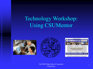 Technology Workshop: Using CSUMentor FR