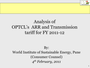 Analysis of OPTCL`s ARR and Revenue Requirement for FY 11-12