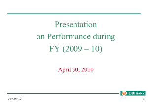 Presentation on Performance during - FY 2009-10