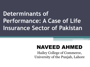 EFFICIENCY ANALYSIS OF INSURANCE COMPANIES IN PAKISTAN