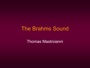 The Brahms Sound - Thomas Owen Mastroianni