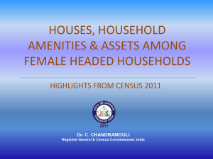 houses, household amenities & assets among female headed
