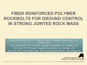 Fiber Reinforced Polymer RockBolts for Ground Control in Strong