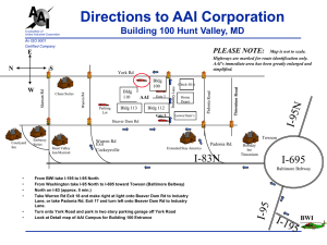 Directions to AAI Corporation Building 100 Hunt Valley, MD