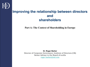 IFC meeting European shareholders and stewardship