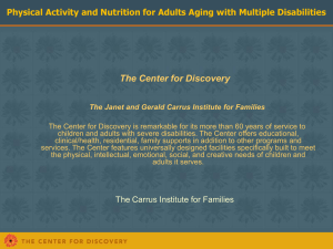Physical Activity and Nutrition for Adults Aging with