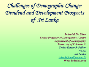 Population ageing in Sri Lanka: emerging challenges for new