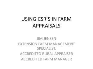 USING CSR`S IN FARM APPRAISALS