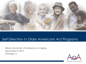 Self Direction in the Older Americans Act