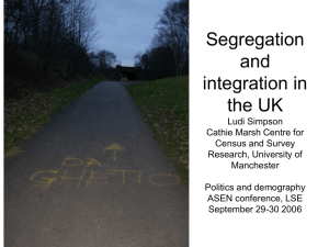 Segregation and integration in the UK