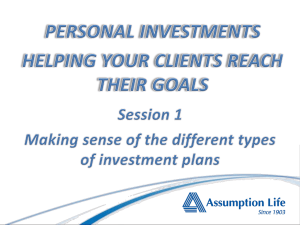 Personal Investments - Overview of Various Plans