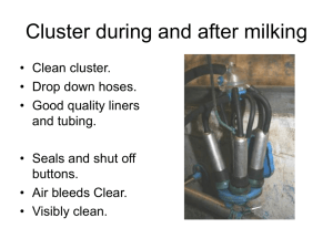 Cluster during and after milking - IMQCS