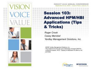 Session 103 HPM HBI - Yardley Hospital Management Consulting