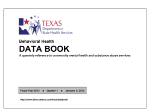 DSHS Behavioral Health Data Book, FY2013 Q1