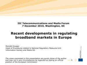 Broadband strategy & regulatory approach