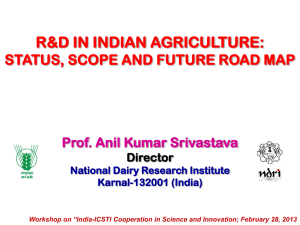 R&D in Indian Agriculture: Status and Scope