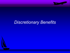 Ch. 11: Discretionary benefits