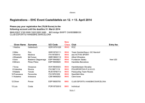 Registrations – EHC Event Castelldefels on 12. + 13. April 2014