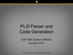 PL/0 Code Generation