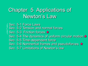 Chapter 5 Applications of Newton`s Law