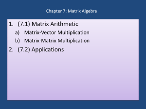 Chapter 7: Matrix Algebra - Mathematics for the Life Sciences