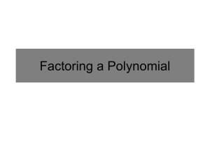 Example 2: Factoring a Polynomial