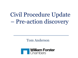 Tom Anderson – Pre-Action Discovery CPD