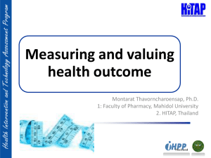 Measuring and valuing health out comes