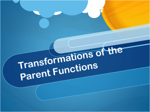 Transformations of the Parent Functions