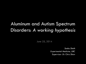 Aluminum and Autism Spectrum Disorder