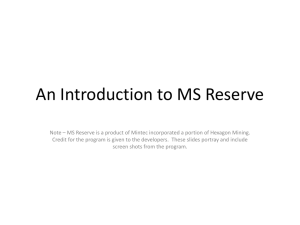 An Introduction to MS Reserve