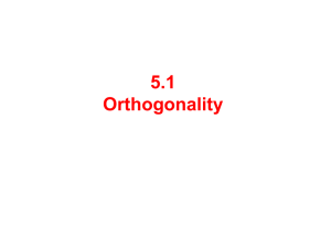 Chapter 5 Orthogonality