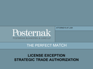 License Exception Strategic Trade Authorization