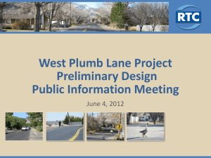 June 4th Presentation - West Plumb Lane Reconstruction Project