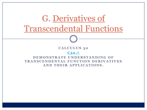 G. Derivatives of Transcendental Functions