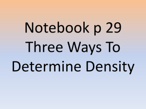 Notes on how to calculate density