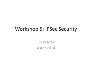 Workshop 5: IPSec Security