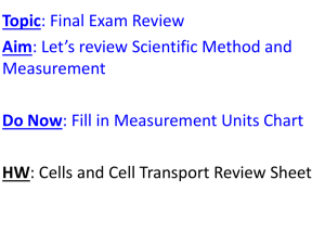 Scientific Method and Measurement Final Review