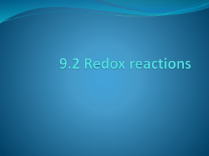 9.2 Redox reactions