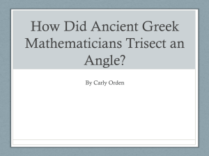 How Did Ancient Greek Mathematicians Trisect an Angle?