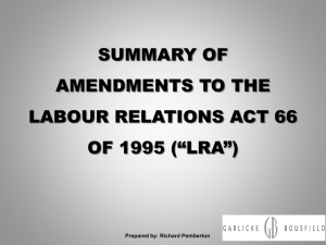 Richard – SUMMARY OF LRA AMENDMENTS – JUNE 2014