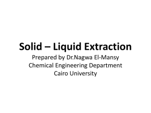 Solid * Liquid Extraction Prepared by Dr.Nagwa El